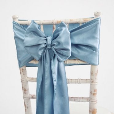 Satin Sash Dusty Blue