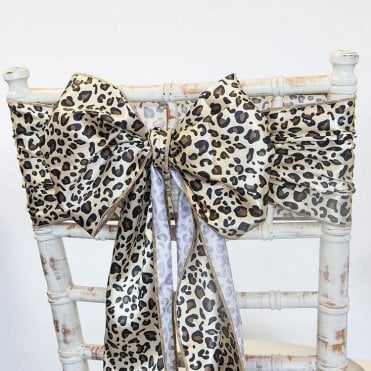 Satin Sash Leopard Print