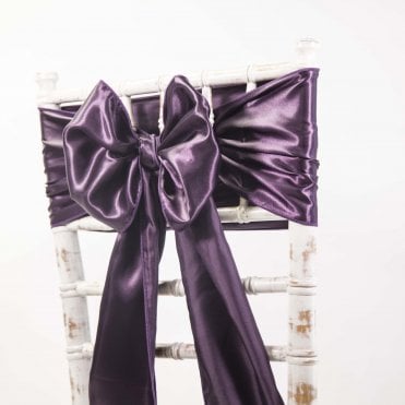Satin Sash Plum - Pack of 100