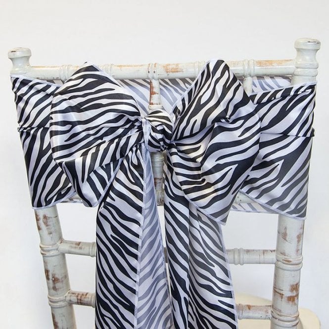 Satin Sash Zebra Print - Pack of 100