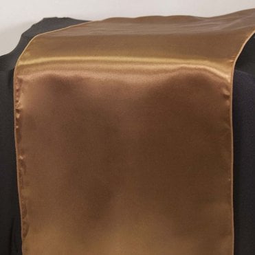 Satin Table Runner Brown