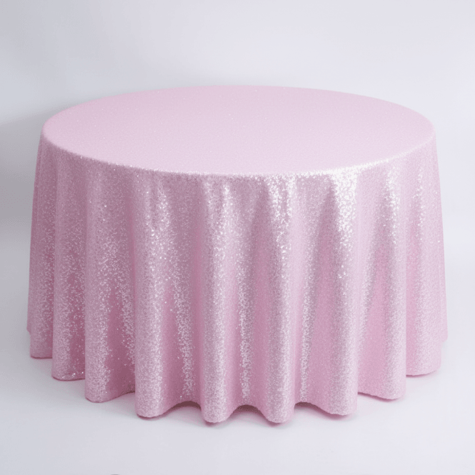 Sequin 120 Tablecloth Light Pink