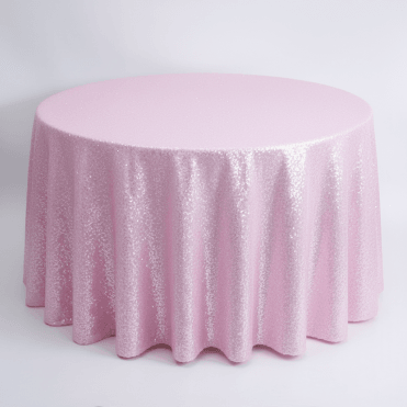 Sequin 120 Tablecloth Light Pink