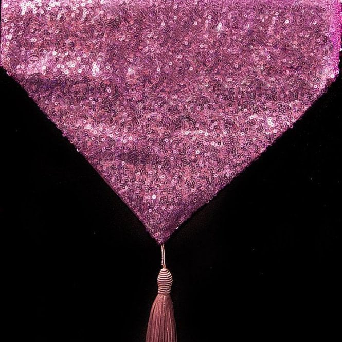 Sequin Table Runner Tassel Hot Pink 30X250