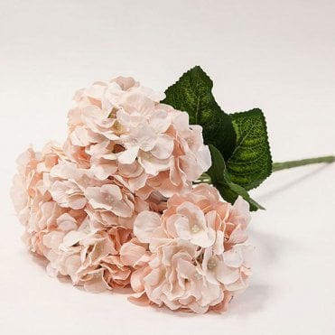 Silk Hydrangea Bunch 07 Head Peach