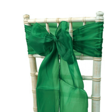 Silk Organza Sash Hunter Green