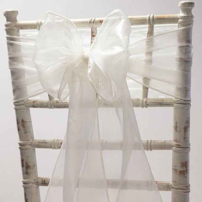 Silk Organza Sash Ivory