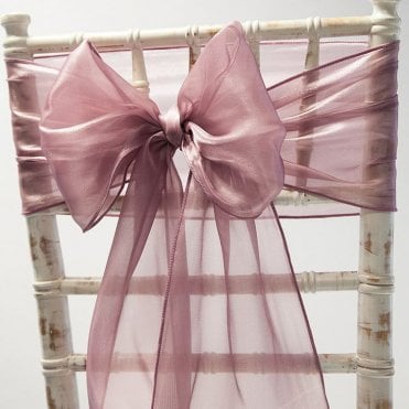 Silk Organza Sash Mauve