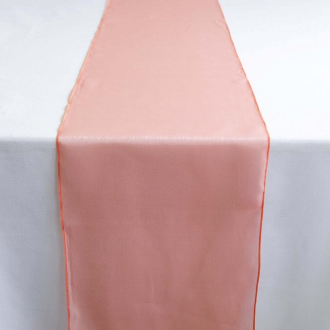 Silk Organza Table Runner Coral