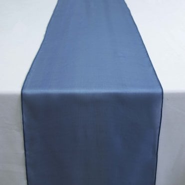 Silk Organza Table Runner Petrol Blue