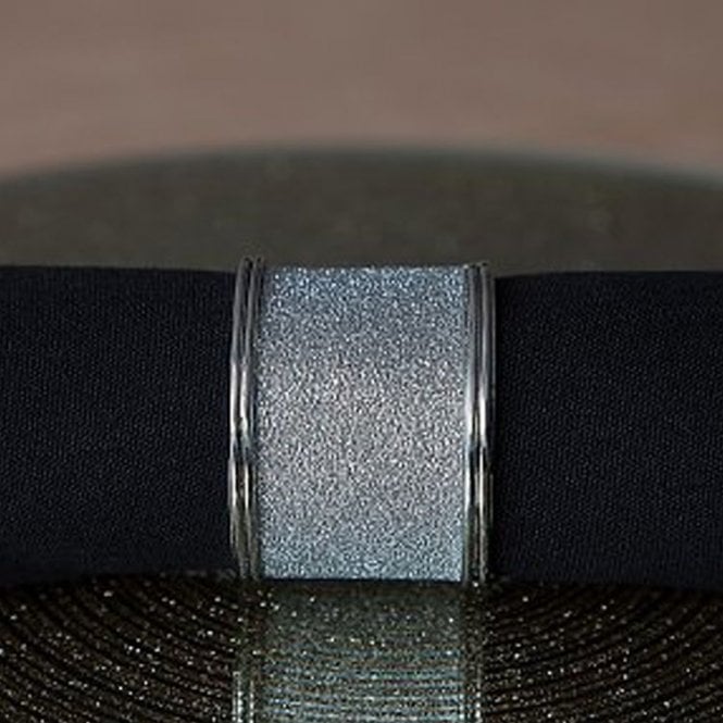 Silver Metal Glitter Napkin Rings