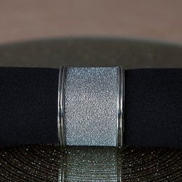 Silver Metal Glitter Napkin Rings