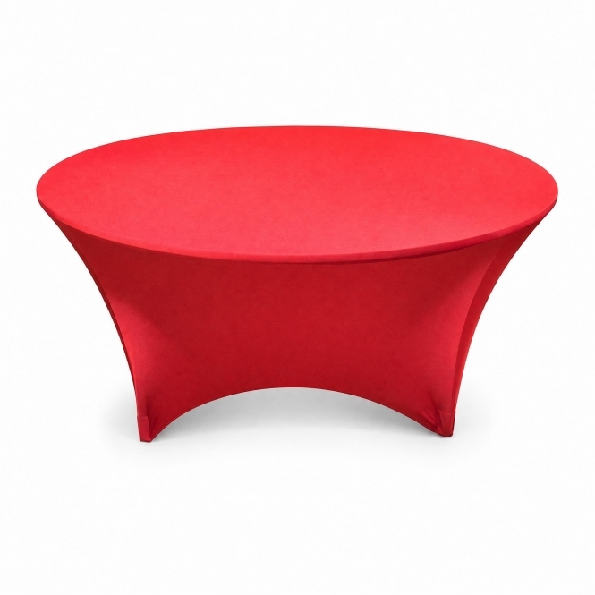 Spandex Lycra Round Table Cloth Red 6ft