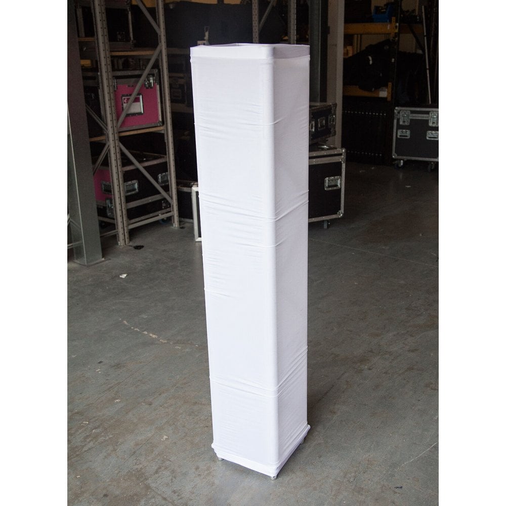 ProX 6.56FT White Scrim Lycra Fabric Box Truss Sleeve Cover With Pouch – Perfect For Events