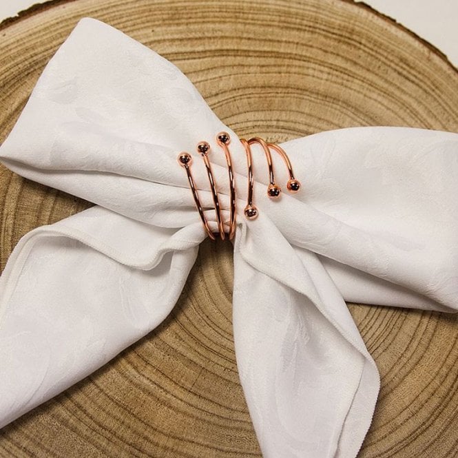 Spiral Metal Napkin Rings Rose Gold