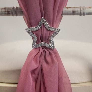 Star Diamante Brooch Silver 6 Pack