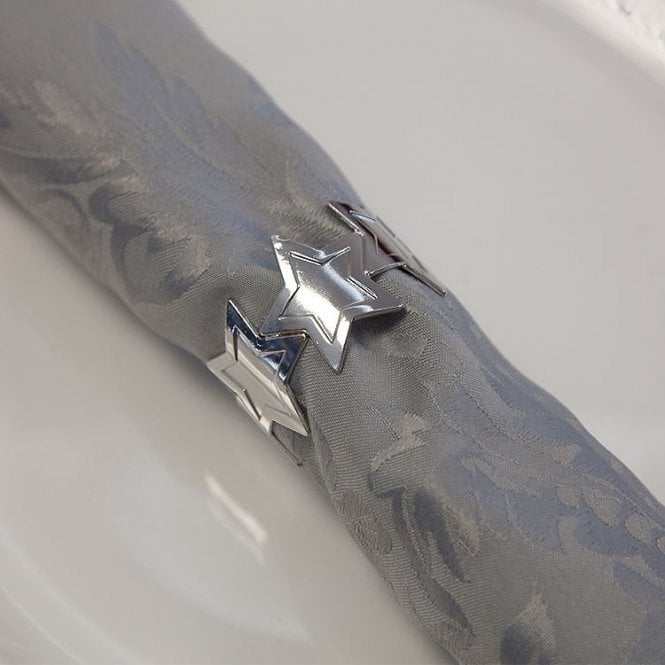 Star Napkin Ring 06 Pack 5588-06 Silver