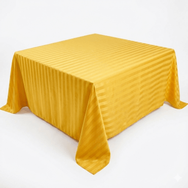 Striped Gold Tablecloth 90x90 inch