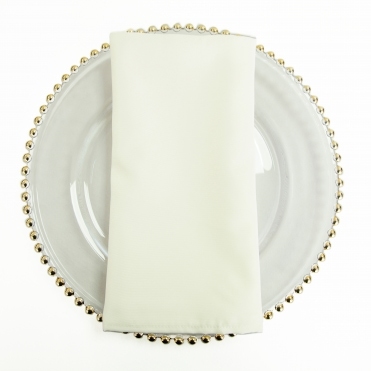 Table Napkin Hemmed Polyester Ivory 22in x 22in