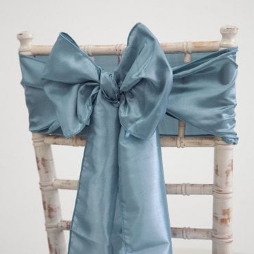 Taffeta Sash Dusty Blue