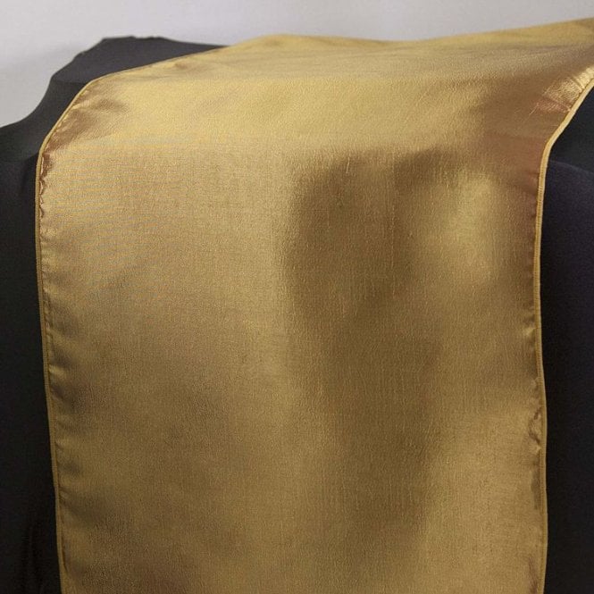 Taffeta Table Runner Burnt Orange/Gold