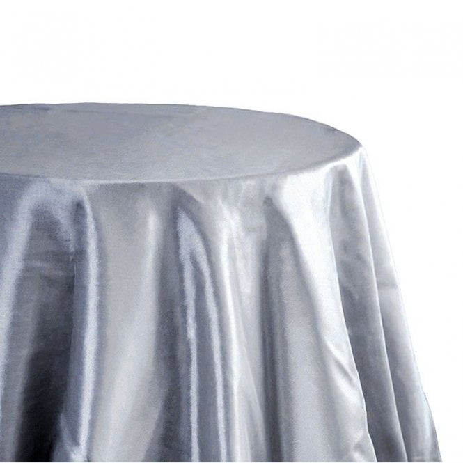 Taffeta Tablecloth 132 Round Platinum