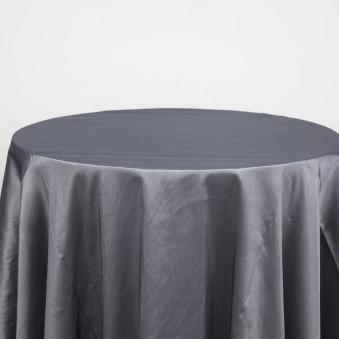 Taffeta Tablecloth Platinum 132 inch CLR