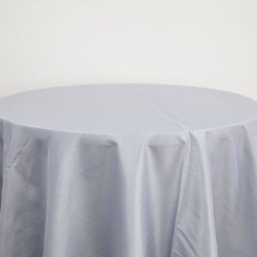Taffeta Tablecloth Silver 120 inch CLR