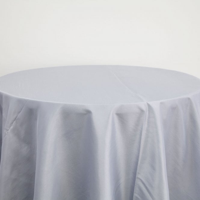 Taffeta Tablecloth Silver 132 inch CLR
