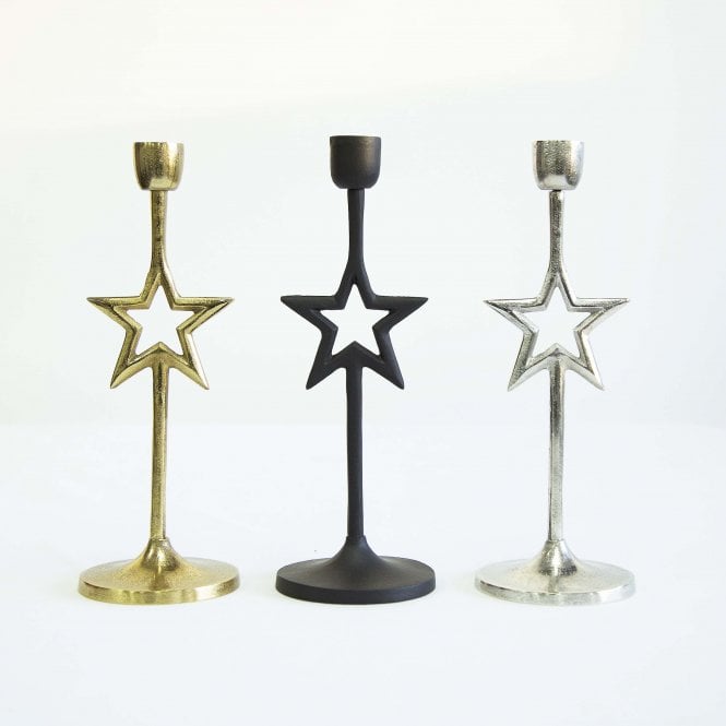 Taper Candle Holder Star Set of 3 G-7497