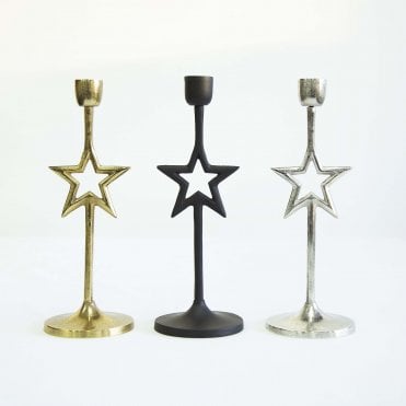 Taper Candle Holder Star Set of 3 G-7497