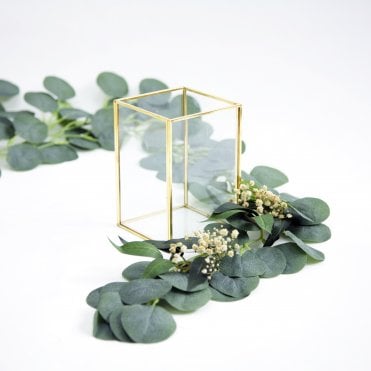 Terrarium Gold Framed Glass Candle Holder 15cm