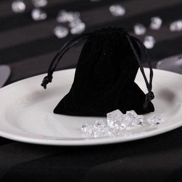 Velvet Favour Bags Black