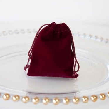 Velvet Favour Bags Wine Red 10 Pack