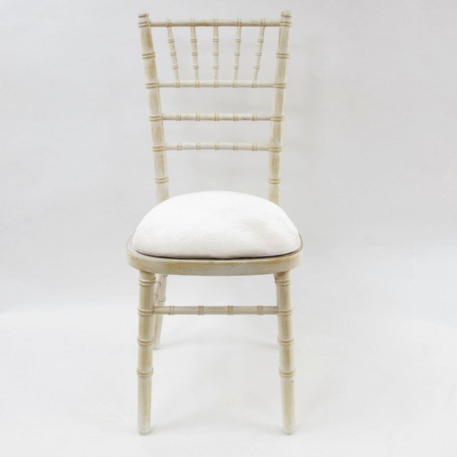 Velvet Seat Pad Cover Ivory