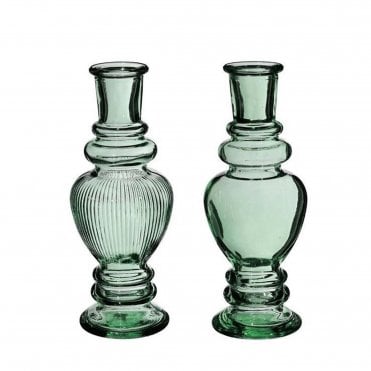 Venice Candle Holders 15.5cm Set of 2 Green 29898