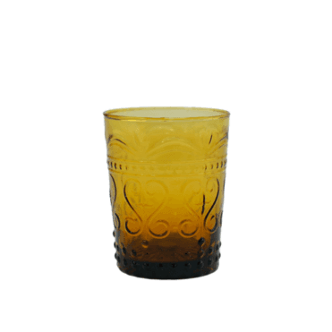 Vintage Art Deco Amber Water Glass