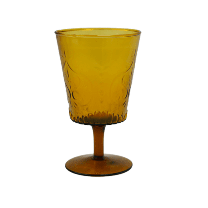 Vintage Art Deco Amber Wine Glass