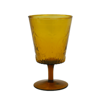 Vintage Art Deco Amber Wine Glass