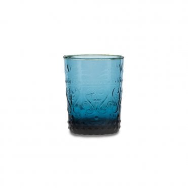 Vintage Art Deco Blue Water Glass