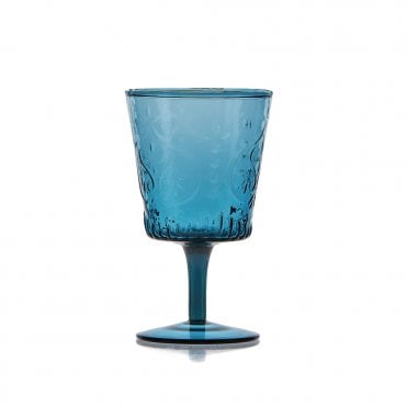 Vintage Art Deco Blue Wine Glass