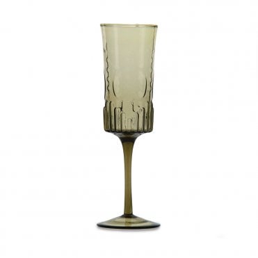 Vintage Art Deco Smoked Champagne Glass