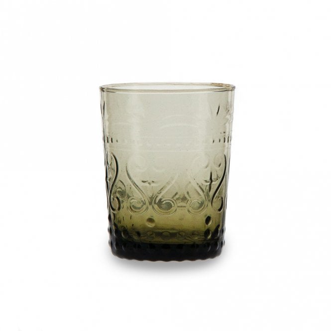Vintage Art Deco Smoked Water Tumbler Glass