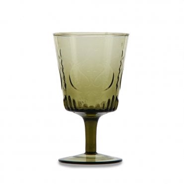 Vintage Art Deco Smoked Wine Glass