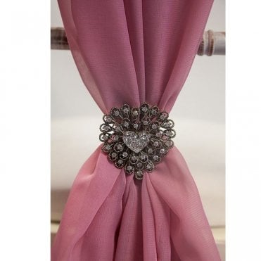 Vintage Diamante Heart Brooch Tx1829 6 Pack