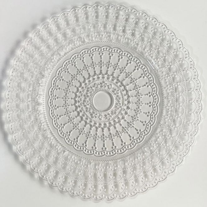 Vintage Lace Clear Glass Charger Plate