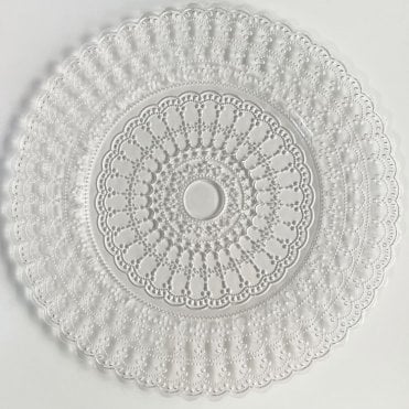 Vintage Lace Clear Glass Charger Plate
