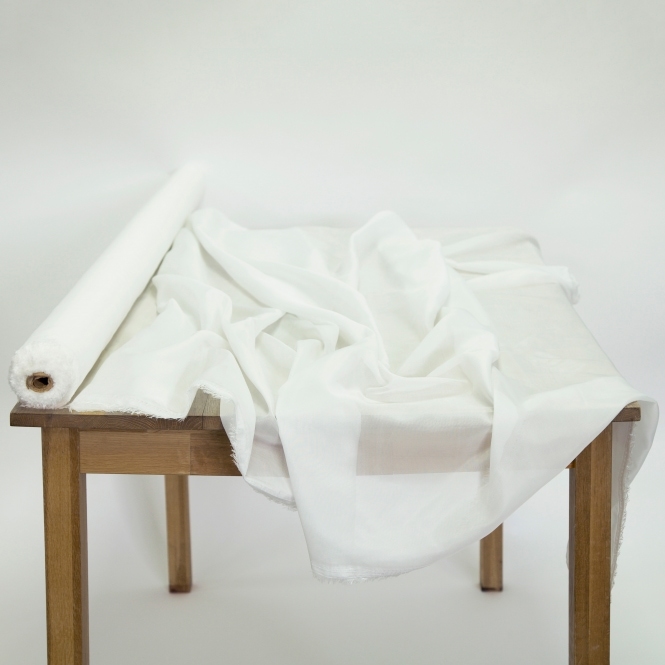 Voile Fabric 1.5m Fire Retardant 44m Ivory