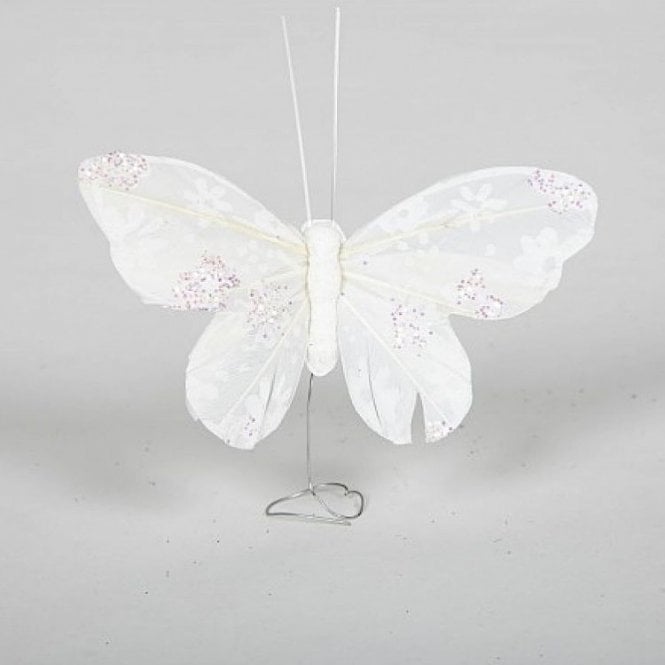 White Butterflies Medium - Pack of 12