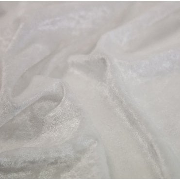 White Crushed Velvet Fabric 150cm